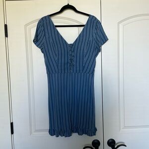Mini blue striped dress